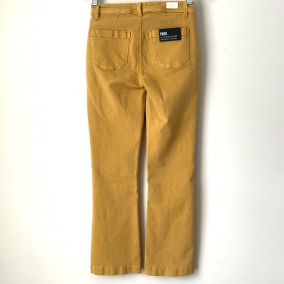 PAIGE Mustard Colette High Rise Jeans Slim Crop Flare Going-out Contemporary 25 - Picture 2 of 9